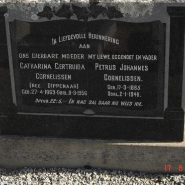 CORNELISSEN Petrus Johannes 1865-1946 &amp; Catharina Gertruida DIPPENAAR 1869-1956
