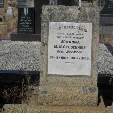 GELDENHUIS Johanna M.W. nee REYNEKE 1867-1943