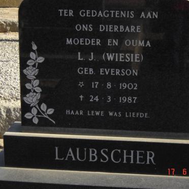 LAUBSCHER L.J. nee EVERSON 1902-1987