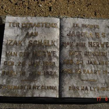 MERWE Izak Schalk, van der 1860-1923 &amp; Jacoba M.S. BURGER 1863-1947