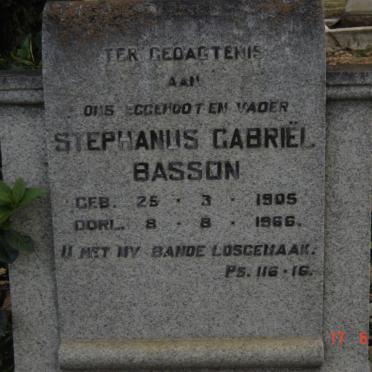 BASSON Stephanus Gabriel 1905-1966