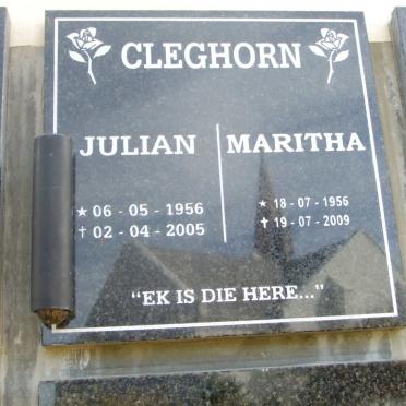 CLEGHORN Julian 1956-2005 &amp; Maritha 1956-2009