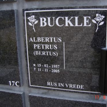 BUCKLE Albertus Petrus 1957-2005