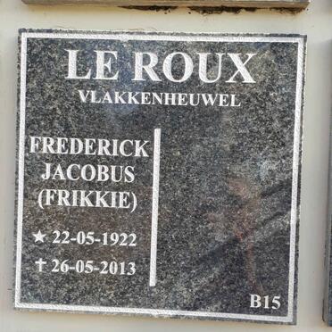ROUX Frederick Jacobus, le 1922-2013