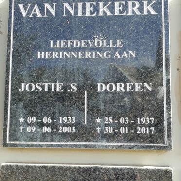 NIEKERK Jostie S., van 1933-2003 &amp; Doreen 1937-2017
