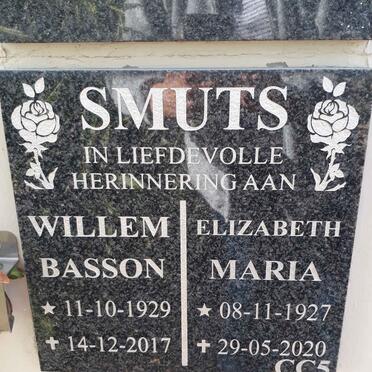 SMUTS Willem Basson 1929-2017 &amp; Elizabeth Maria 1927-2020