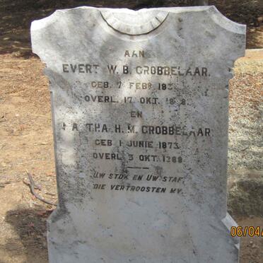 GROBBELAAR Evert W.B. 1833-1888 :: GROBBELAAR Martha H.M. 1873-1888