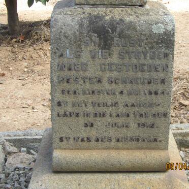 SCHREUDER Hester nee KIRSTEN 1864-1912