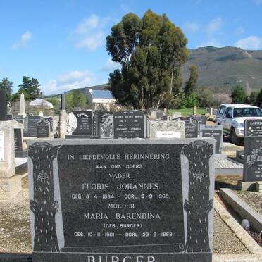 BURGER Floris Johannes 1894-1968 &amp; Maria Barendina BURGER 1901-1969