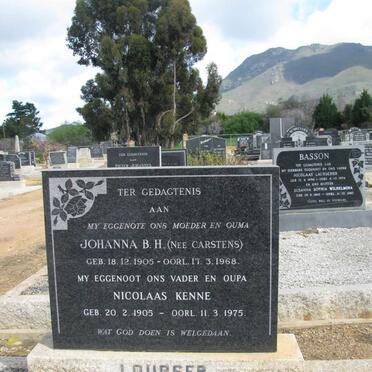 LOUBSER Nicolaas Kenne 1905-1975 &amp; Johanna B.H CARSTENS 1905-1968