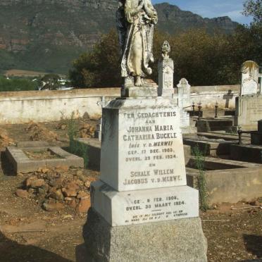 BUCKLE Johanna Maria Catharina nee v.d. MERWE 1903-1924 :: V.D. MERWE Schalk Willem Jacobus 1906-1924