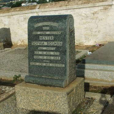 BOSMAN Hester Sophia nee SMUTS 1875-1948