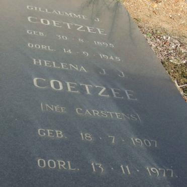 COETZEE Gillaumme J. 1895-1945 &amp; Helena J.J. CARSTENS 1907-1977