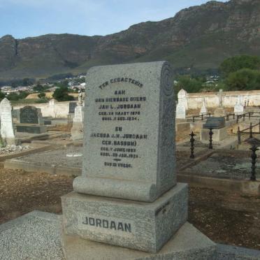 JORDAAN Jan L. 1878-1934 &amp; Jacoba J.H. BASSON 1883-1925