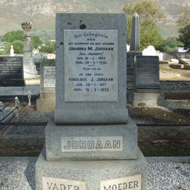 JORDAAN Arnoldus J. 1871-1953 &amp; Johanna M. JOUBERT 1885-1936