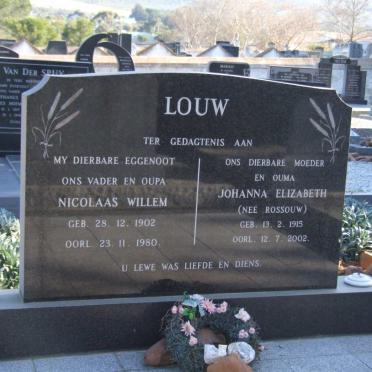 LOUW Nicolaas Willem 1902-1980 &amp; Johanna Elizabeth ROSSOUW 1915-2002