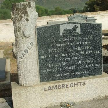 LAMBRECHTS Izak de Villiers 1886-1953 &amp; Elizabeth Johanna BURGER 1895-1973