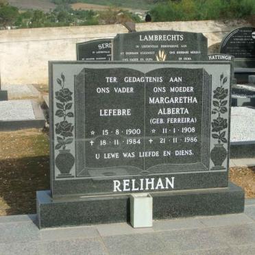 RELIHAN Lefebre 1900-1984 &amp; Margaretha Alberta FERREIRA 1908-1986