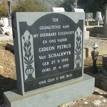 SCHALKWYK Gideon Petrus, van 1888-1937