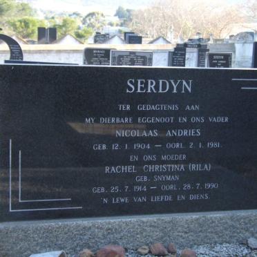 SERDYN Nicolaas Andries 1904-1981 &amp; Rachel Christina SNYMAN 1914-1990