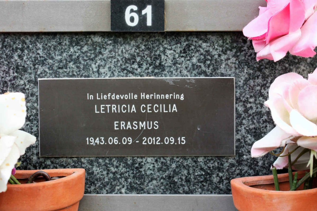 ERASMUS Letricia Cecilia 1943-2012