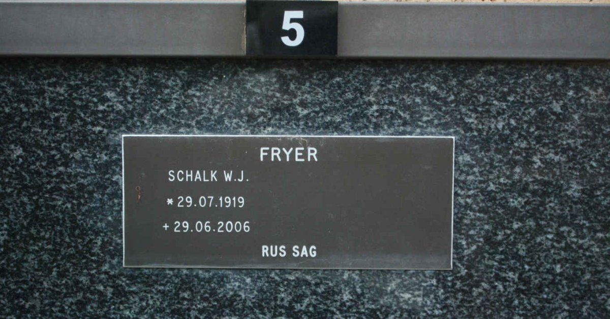 FRYER Schalk W.J. 1919-2006