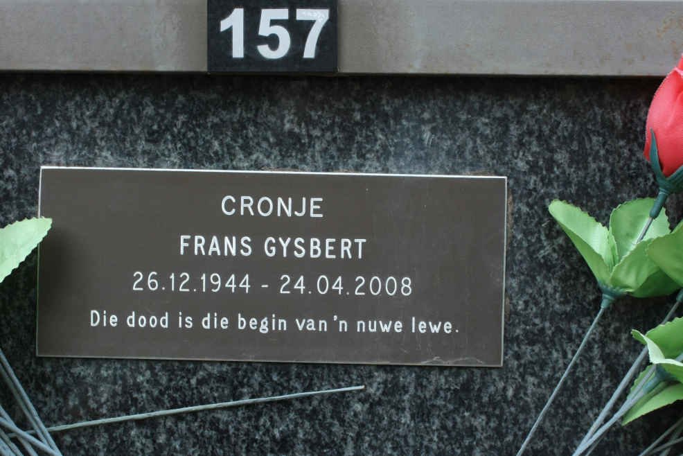 CRONJE Frans Gysbert 1944-2008