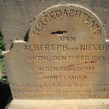 NIEKERK Albert B.P., van -1869 