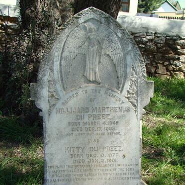 PREEZ Hillijard Marthenus, du 1849-1907 :: DU PREEZ Kitty 1873-1901