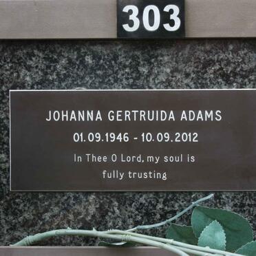 ADAMS Johanna Gertruida 1946-2012