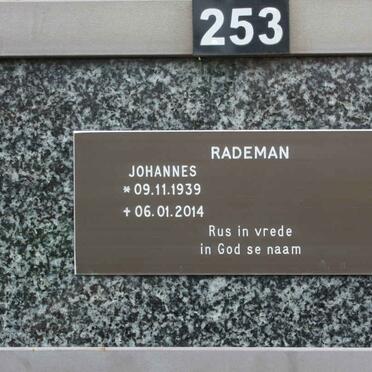 RADEMAN Johannes 1939-2014
