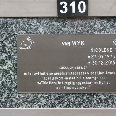 WYK Nicolene, van 1973-2015