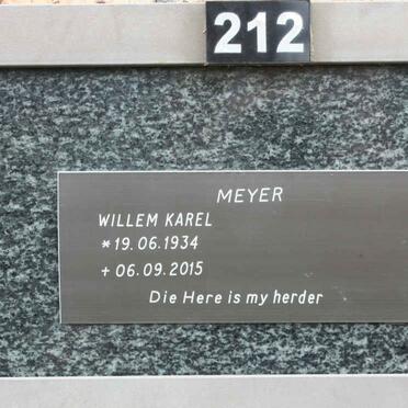 MEYER Willem Karel 1934-2015