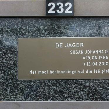 JAGER Susan Johanna, de 1966-2010