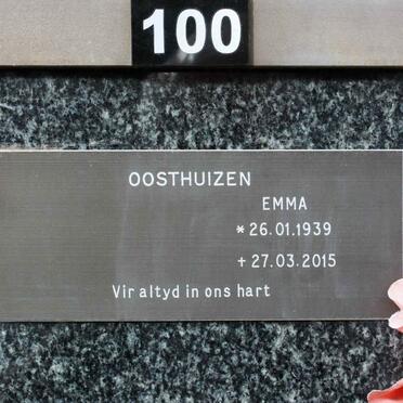OOSTHUIZEN Emma 1939-2015