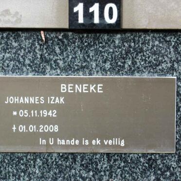 BENEKE Johannes Izak 1942-2008