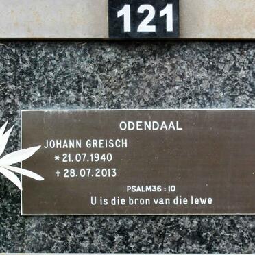 ODENDAAL Johann Greisch 1940-2013