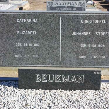 BEUKMAN Christoffel Johannes 1908-1990 &amp; Catharina Elizabeth 1910-2002
