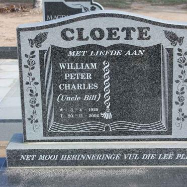 CLOETE William Peter Charles 1929-2002