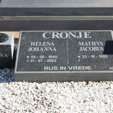 CRONJE Mathys Jacobus 1925- &amp; Helena Johanna 1940-2003