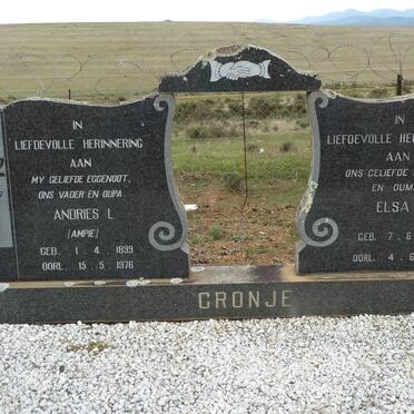 CRONJE Andries L. 1899-1976 &amp; Elsa E. 1897-1979