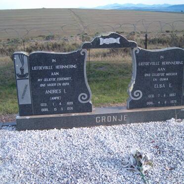 CRONJE Andries L. 1899-1976 &amp; Elsa E. 1897-1979