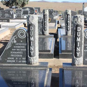 DUMINY Johannes Frederik 1912-2005 :: DUMINY Jan Abraham 1904-