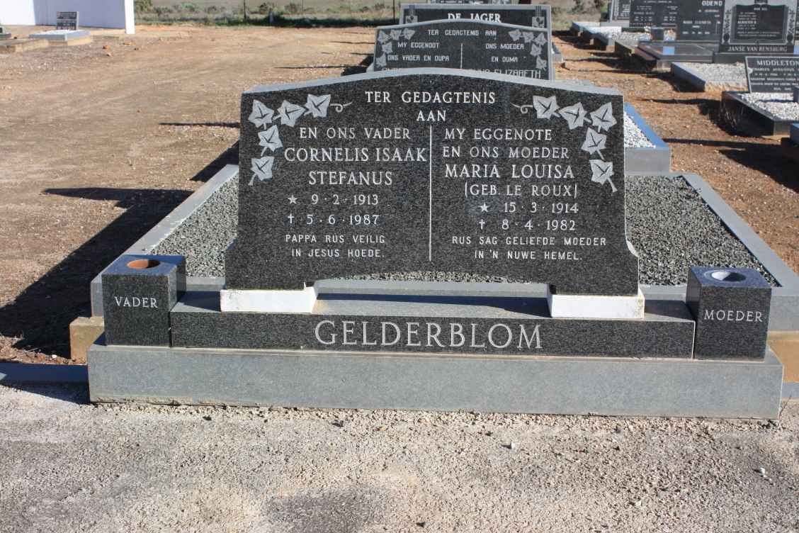 GELDERBLOM Cornelis Isaak Stefanus 1913-1987 &amp; Maria Louisa LE ROUX 1914-1982