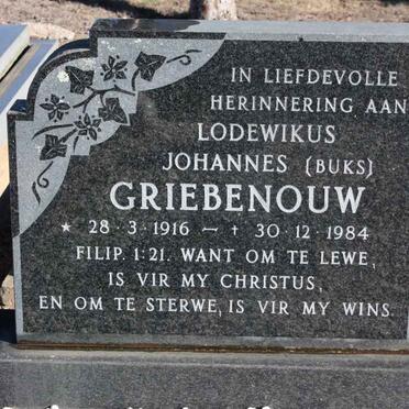 GRIEBENOUW Lodewikus Johannes 1916-1984
