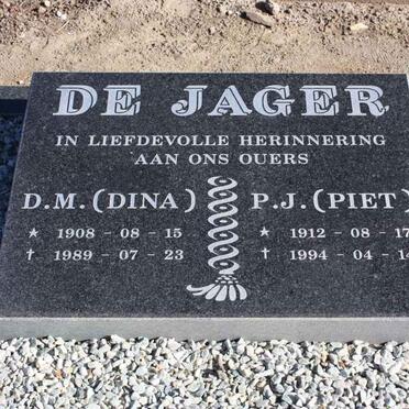 JAGER P.J., de 1912-1994 &amp; D.M. 1908-1989
