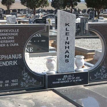 KLEINHANS Stephanus Hendrik 1922-2005 &amp; Anna Elizabeth Catrharina 1927-2006