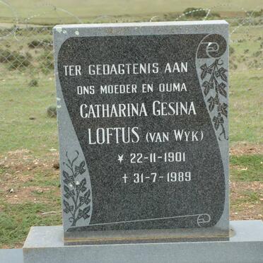 LOFTUS Catharina Gesina nee VAN WYK 1901-1989