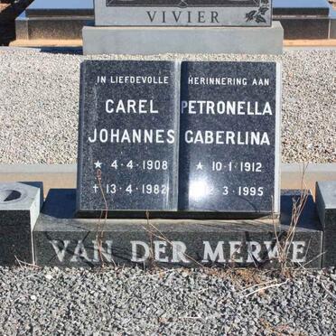 MERWE Carel Johannes, van der 1908-1982 &amp; Petronella Caberlina 1912-1995