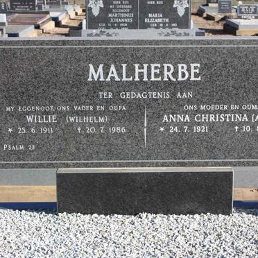 MALHERBE Wilhelm 1911-1986 &amp; Anna Christina 1921-2007
